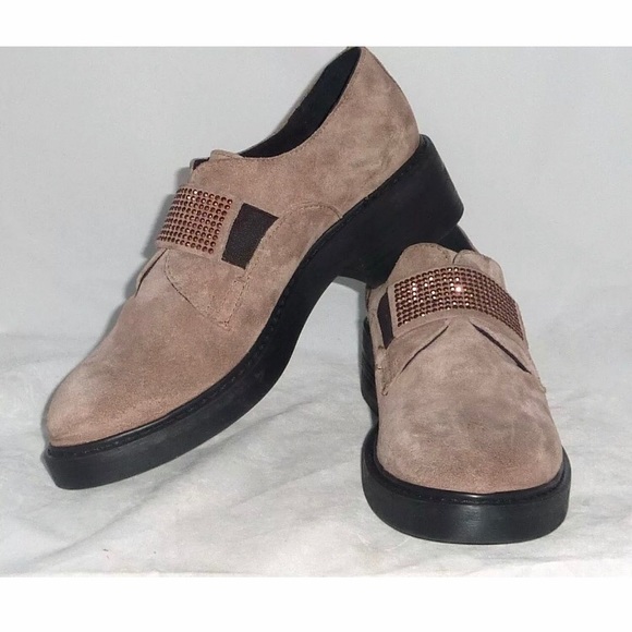 Mannas women Embellished Block heel Beige loafers  9.5 - Picture 2 of 8